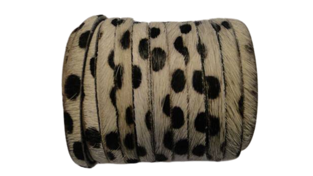 Hair-on leather cords - 10MM - Dalmatian