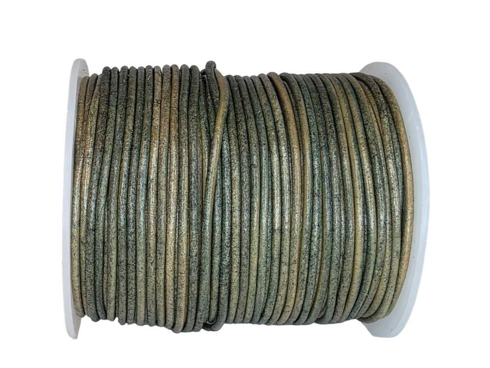Round Leather Cord -1,5mm- Vintage Tourmaline
