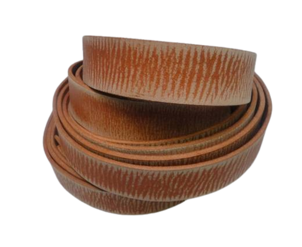 Vintage Style Flat Leather - 10mm-Tiger Vintage Tan