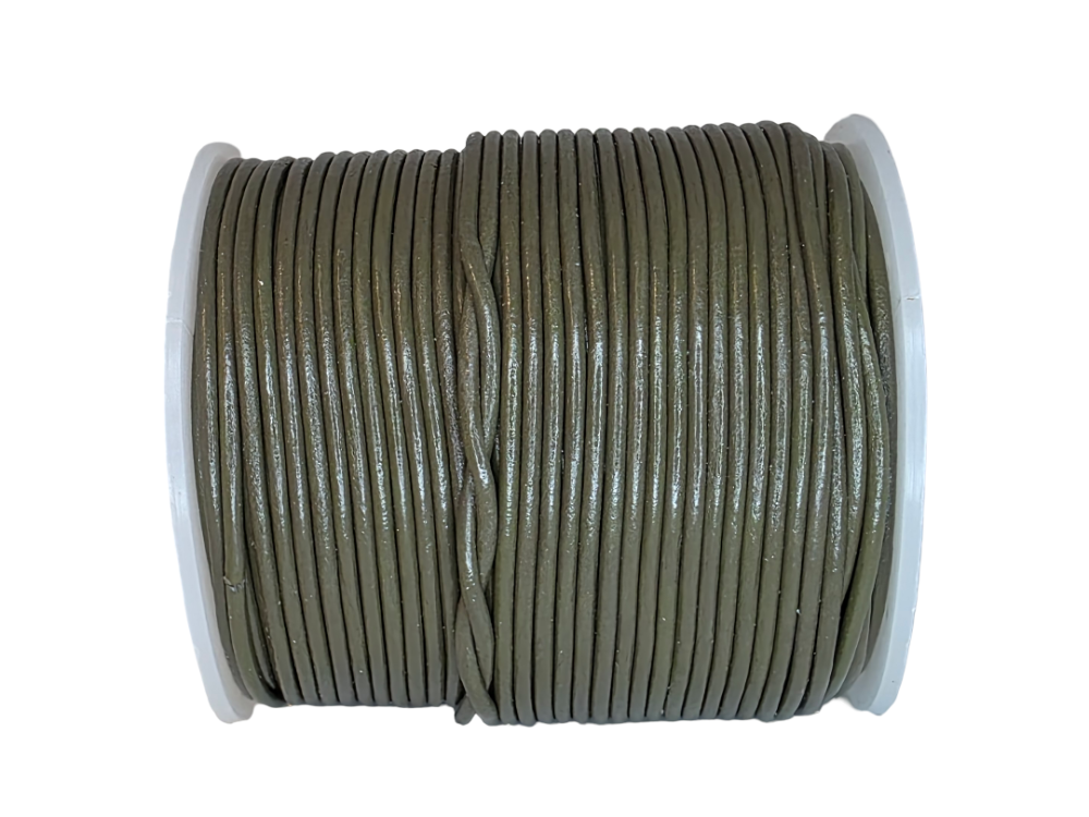 Round Leather Cord -1mm- Moss Green (P_061)
