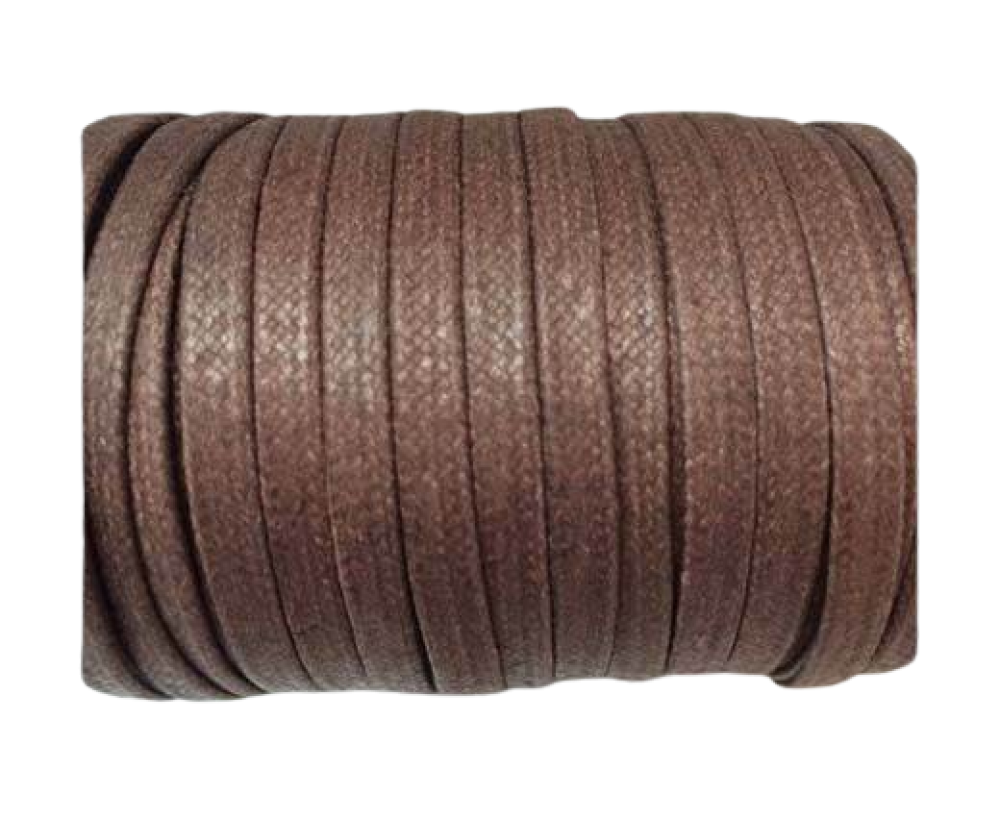 Flat Wax Cotton Cords - 3mm - Medium Brown