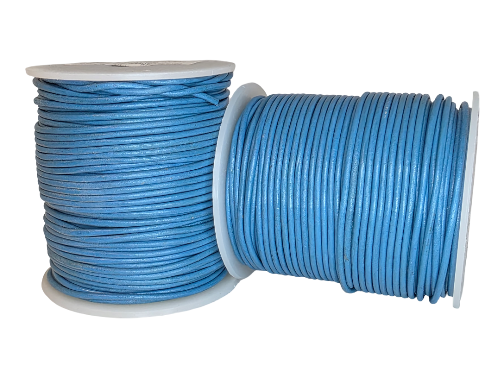 Round Leather Cord-1,5mm- Aqua Blue