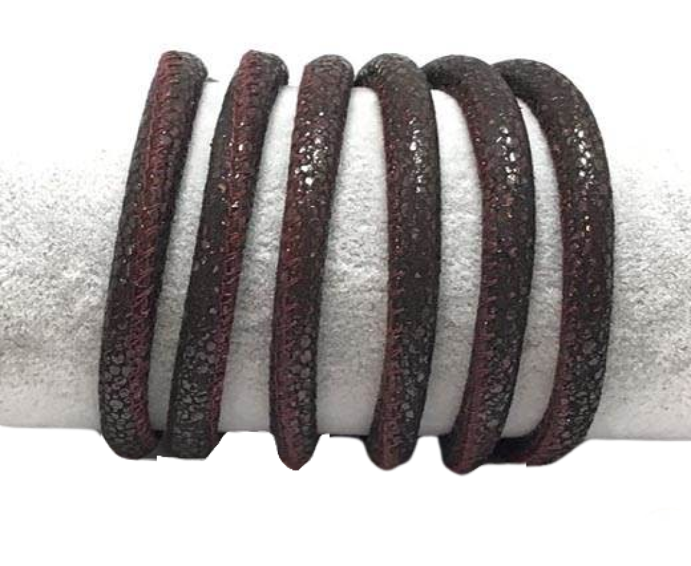 Real Round Nappa Leather cords 6mm - String style - Bordeaux