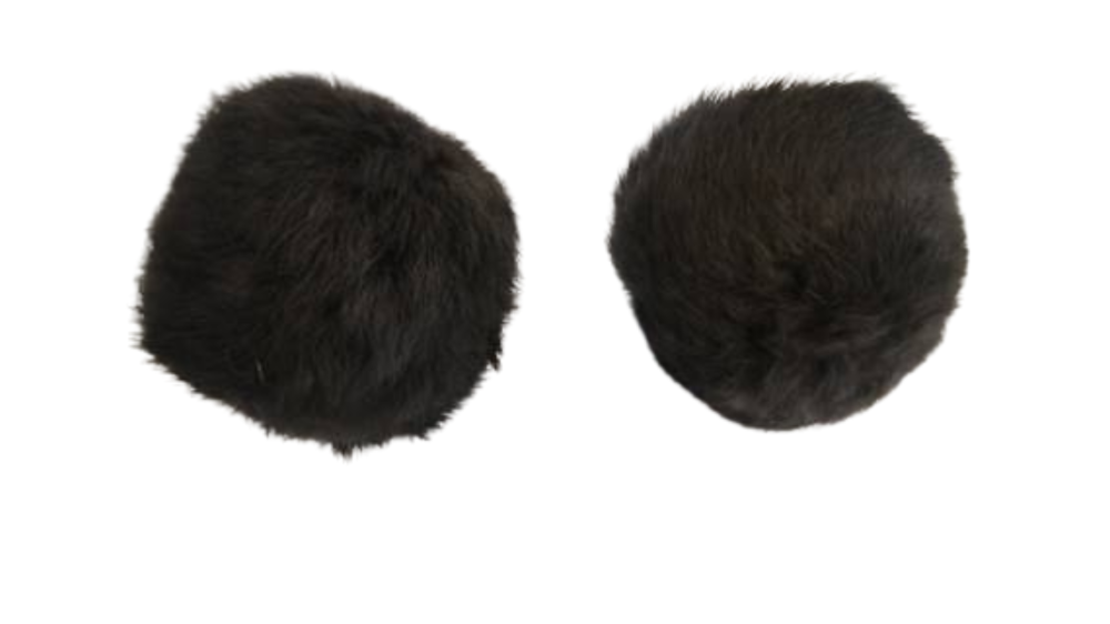 Rabbit Fur Pom Pom-Grey-10cms