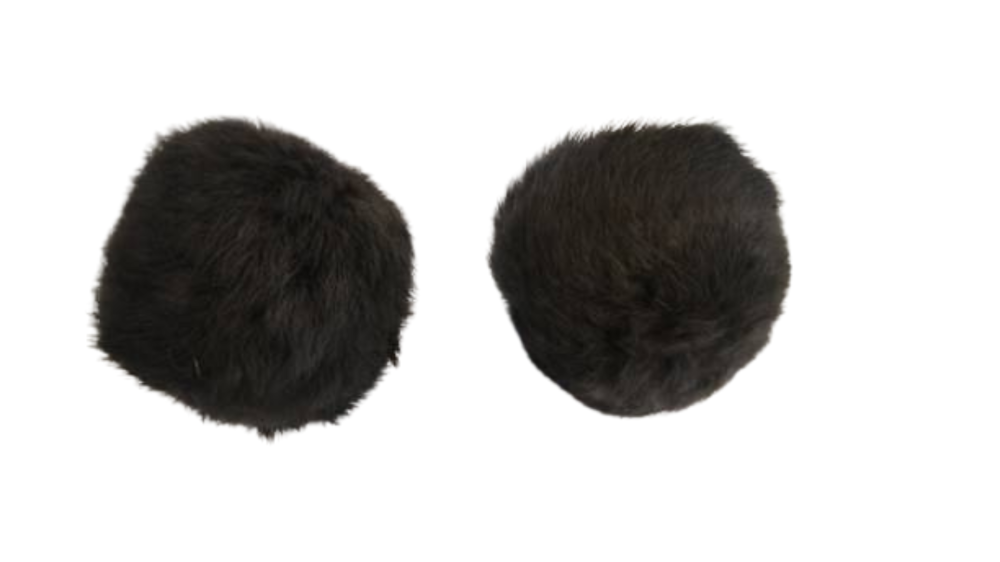 Rabbit Fur Pom Pom-Grey-5cms