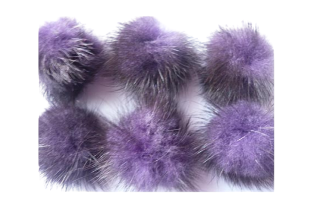 Mink Pom Pom Dark Purple