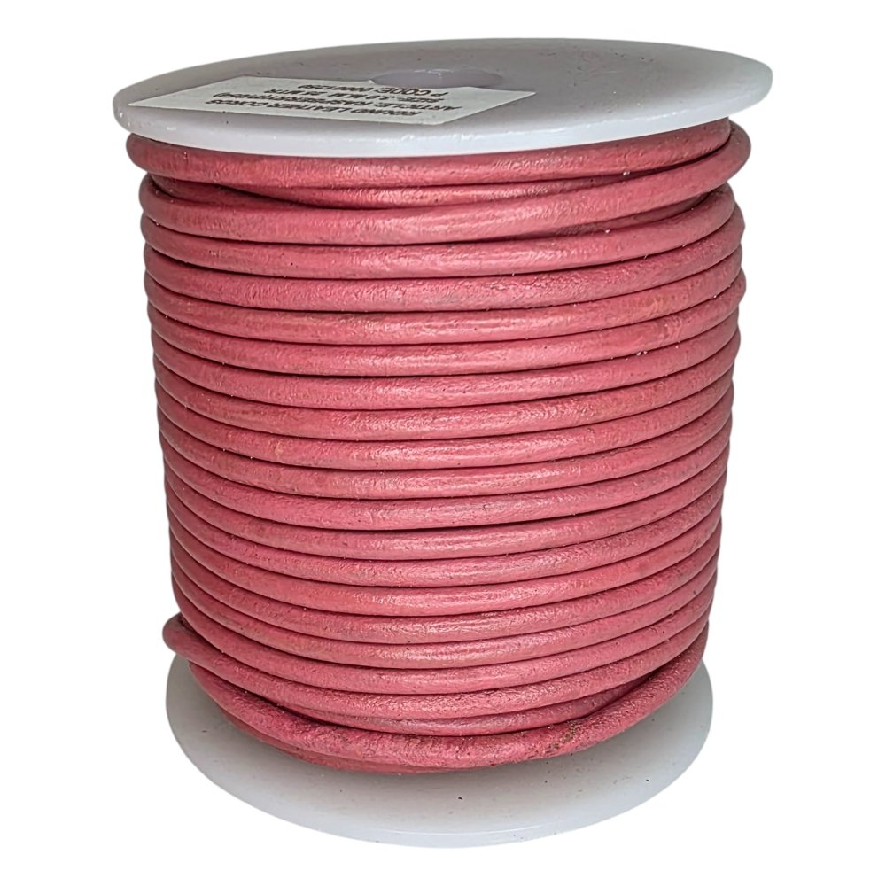 Round Leather Cord Raspberry - 1,5mm
