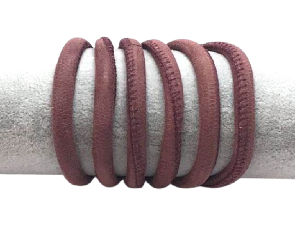 Real Nappa Suede Round-6mm-Snake - mauve taupe