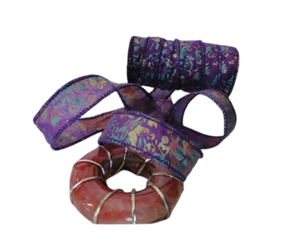 Hand dyed silk ribbons - Creme Brulee