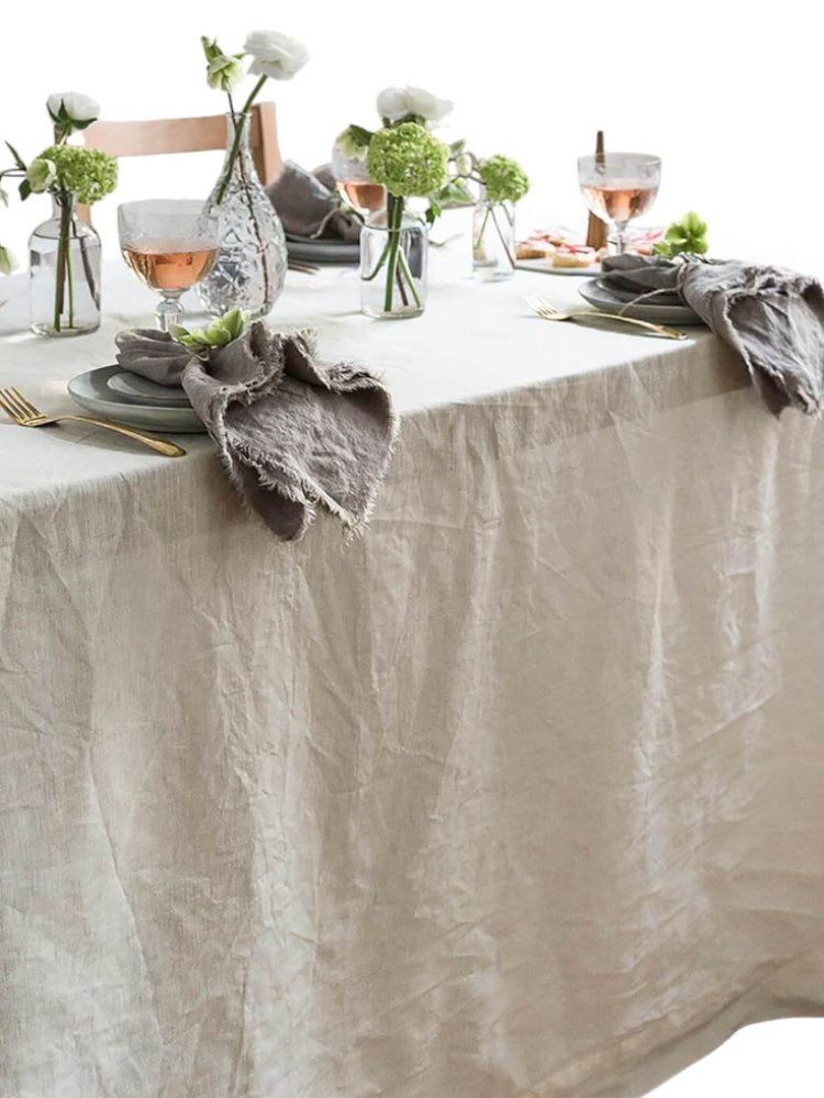 White Waxed Tablecloth