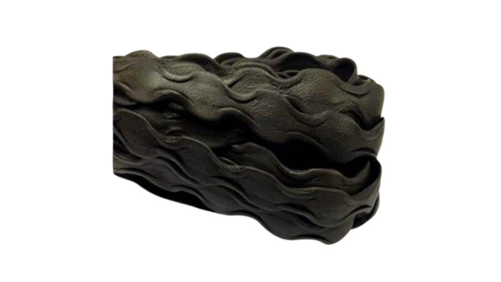 Real Nappa Leather -12mm-Wave Style-Black