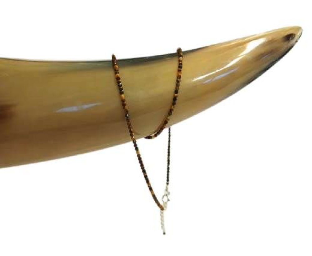 Tiger Eye Gemstone Necklace (2mm)