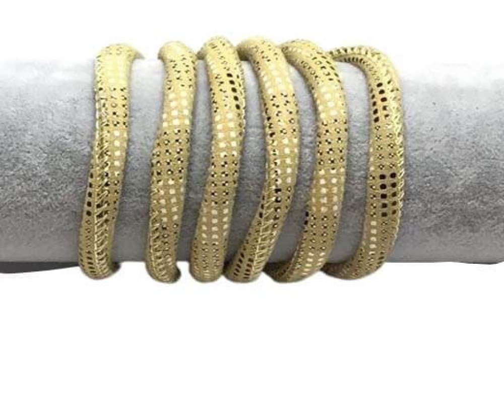 Real Round Nappa Leather-6mm- Paillettes -Yellow