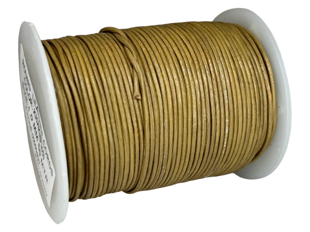 Round Leather Cord - 1mm - Khaki