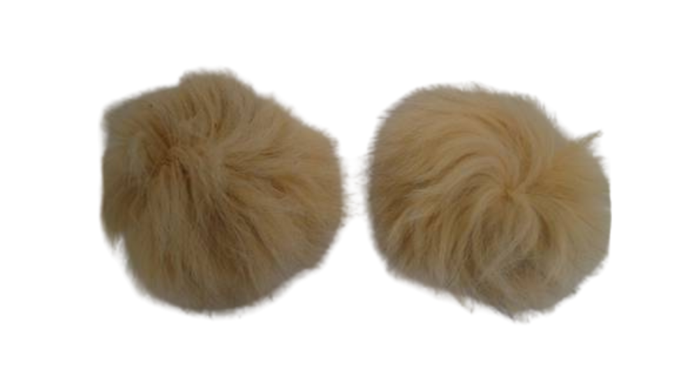 Fox Fur Pom Pom-Cream-10cms