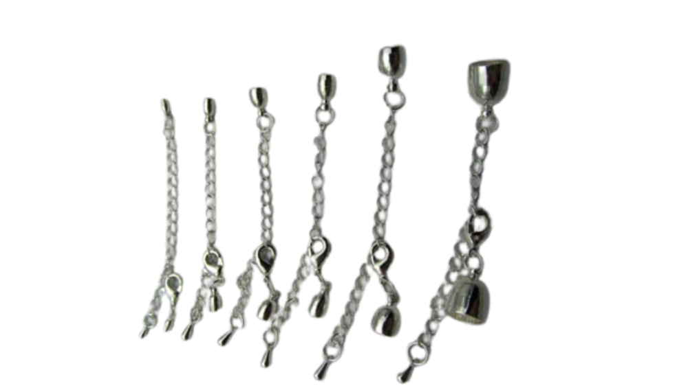 Zamak extension chain with lobster clasp -FI7009 - Silver - 12mm