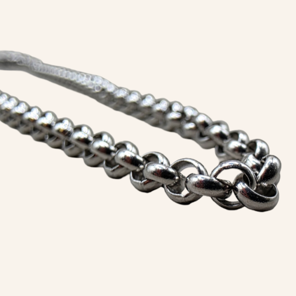 Semicircle Wire Belcher Chain Necklace - Silver - 3mm - Item 988