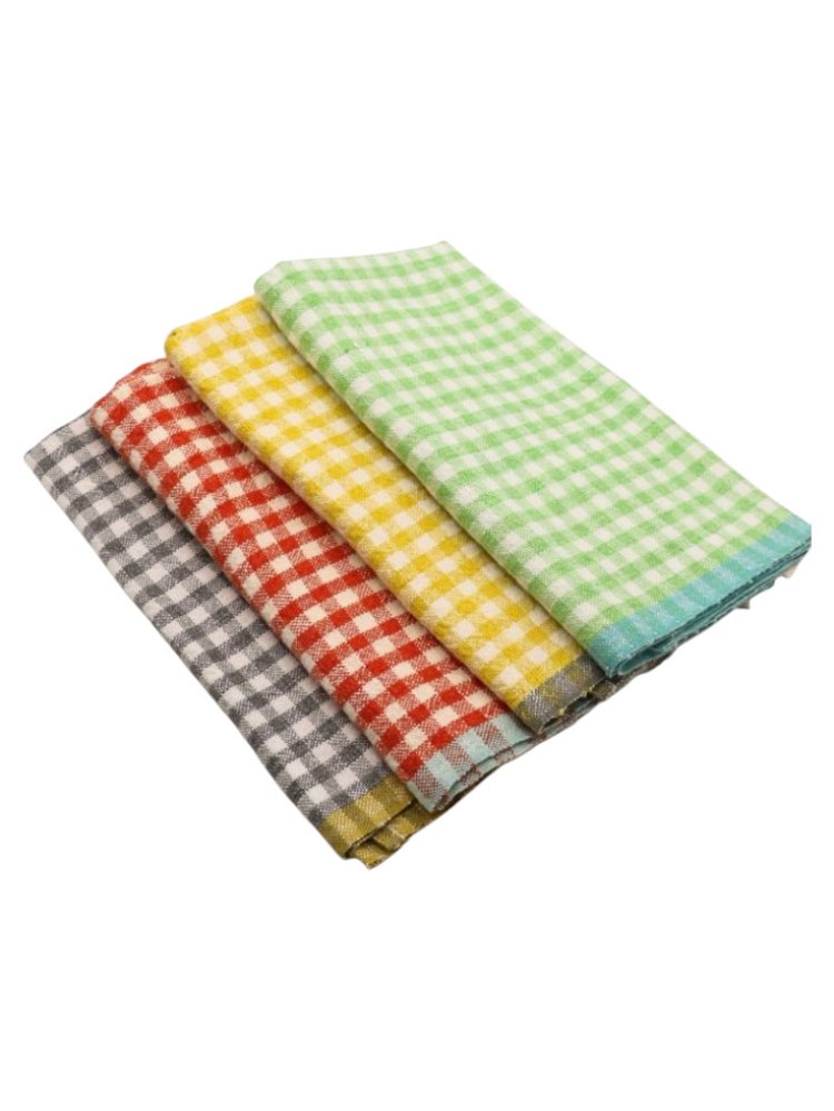 Multicoloured Checker Printed Towels