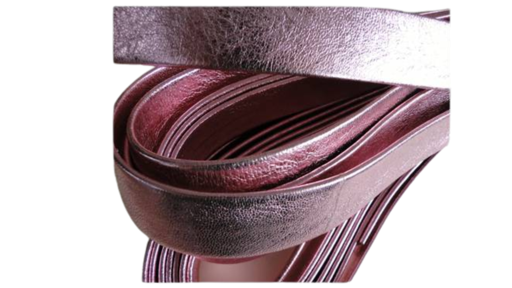 Nappa Leather Flat-Metallic Pink-20mm