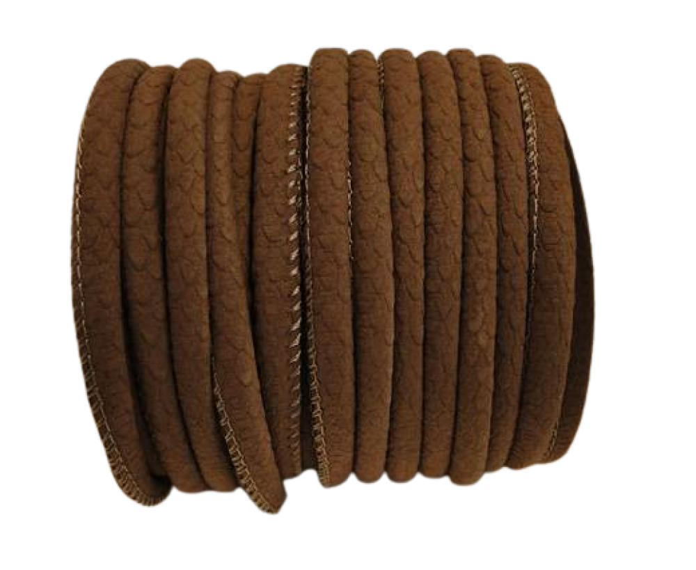 faux nappa leather 4mm -snake style- Chocolate brown