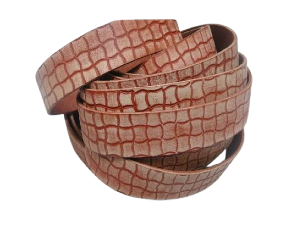 Vintage Style Flat Leather - 30mm-light red