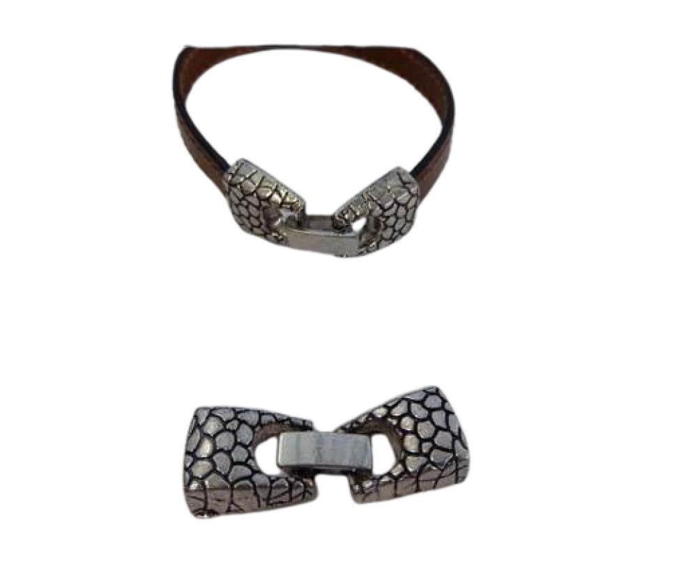 Zamak Snap Lock Clasp MGL161-10x3mm-Anti Silver