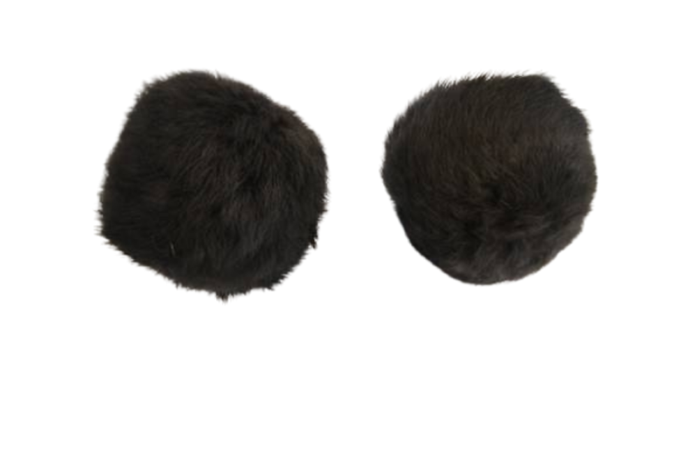 Rabbit Fur Pom Pom-Grey-7cms
