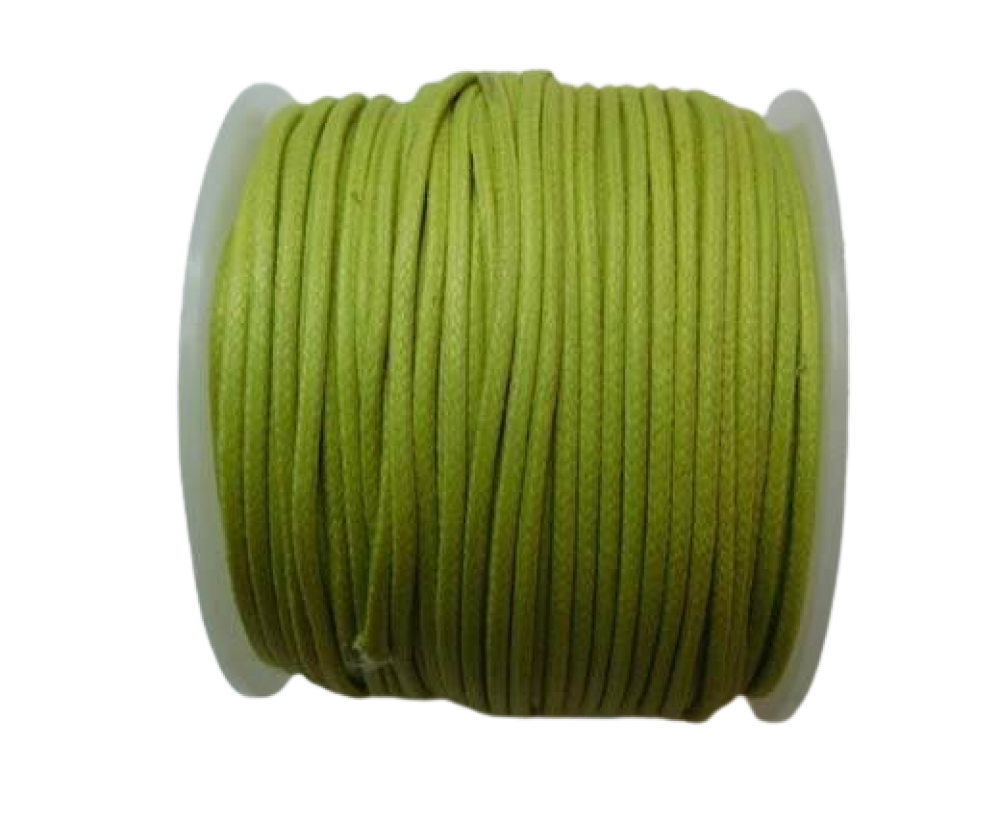 Round Wax Cotton Cords - 2mm - Apple Green