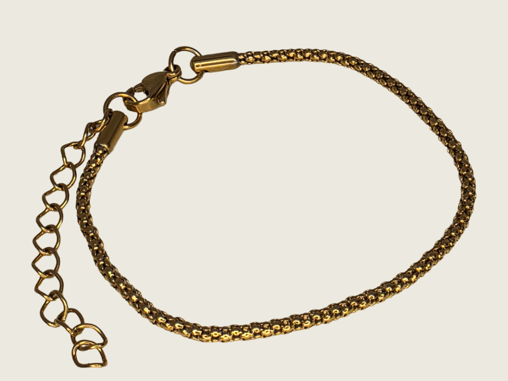 Popcorn Chain Bracelet - Gold - 2mm - Item 905