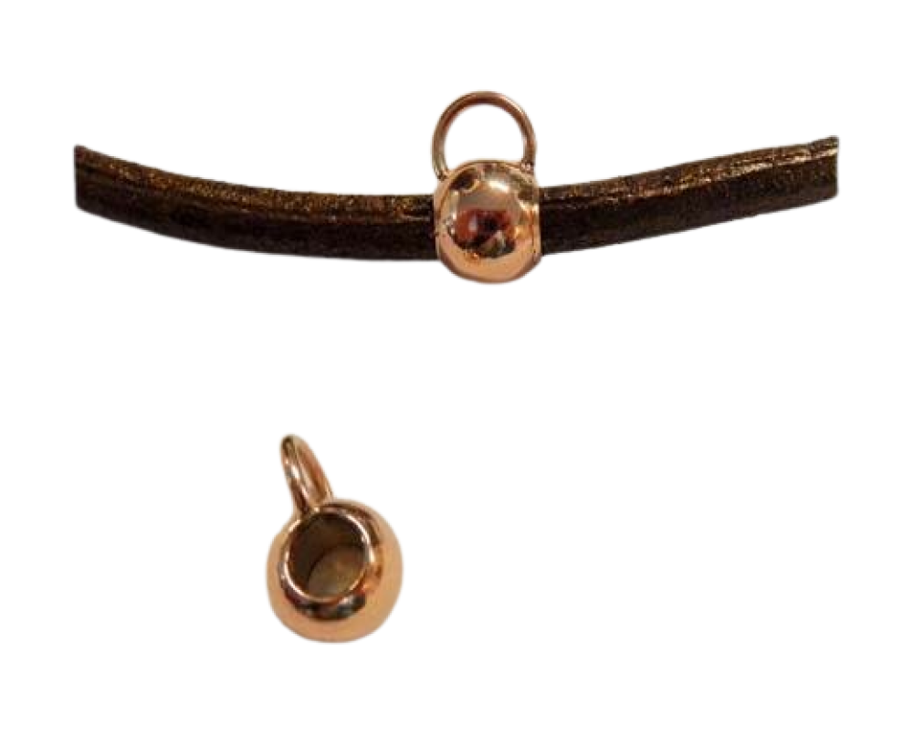 Stainless steel part for round leather: SSP-207 4mm (Rose Gold)