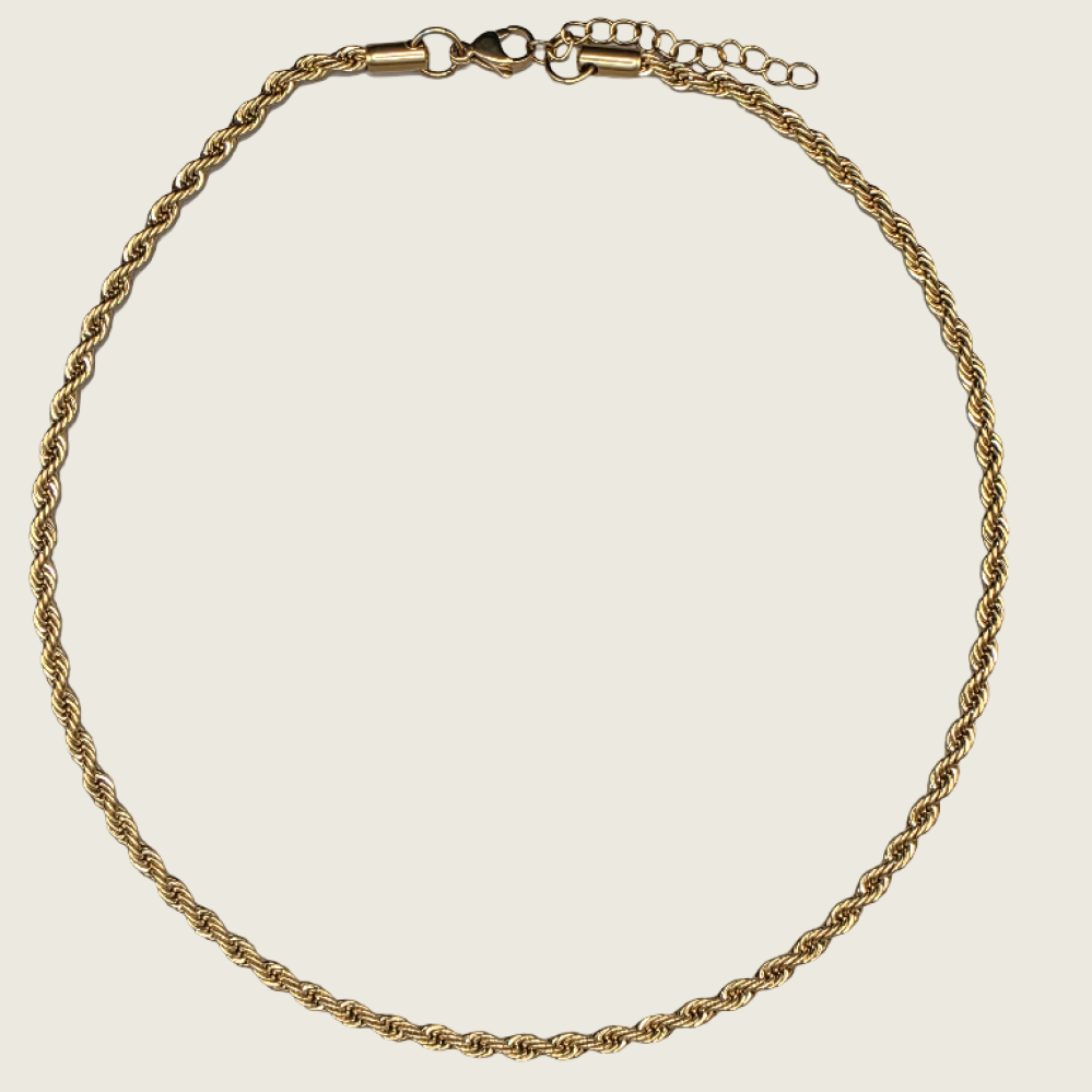 Rope Chain Necklace - Gold - 4mm - Item 906