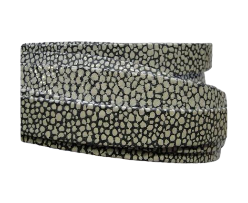 Nappa Flat-10mm - Raza Grey - Paillettes White