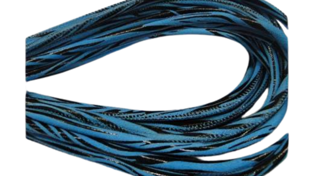 Round stitched nappa leather cord Zebra-Style -Sky-4mm