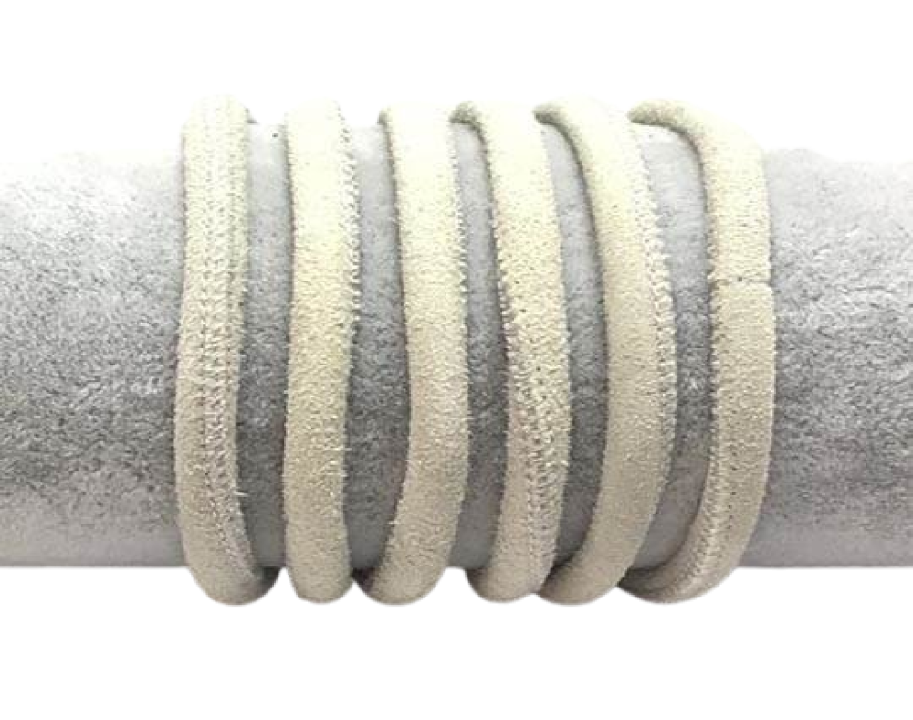 Real Nappa Suede Round-6mm - White