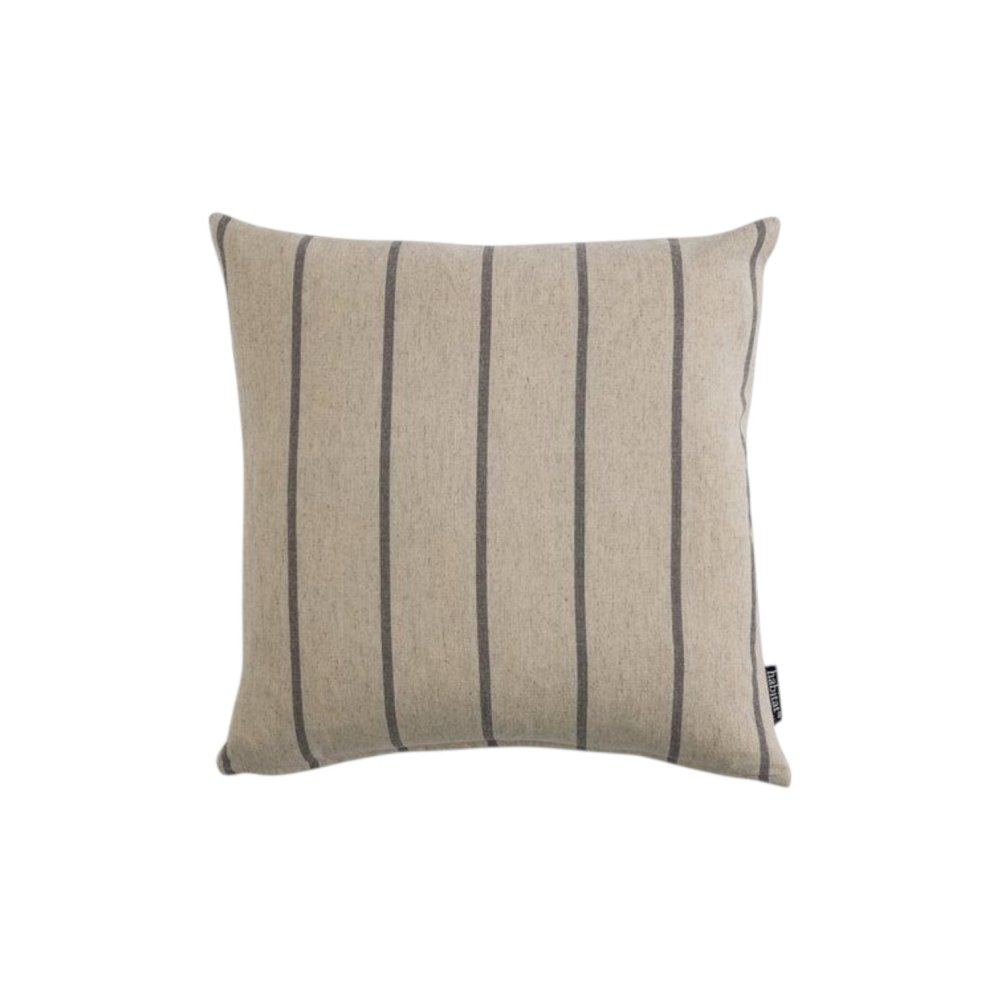 Grey Striped Cotton Cushion