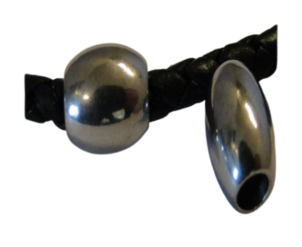 Stainless steel part for round leather: SSP-173 4mm (Steel)