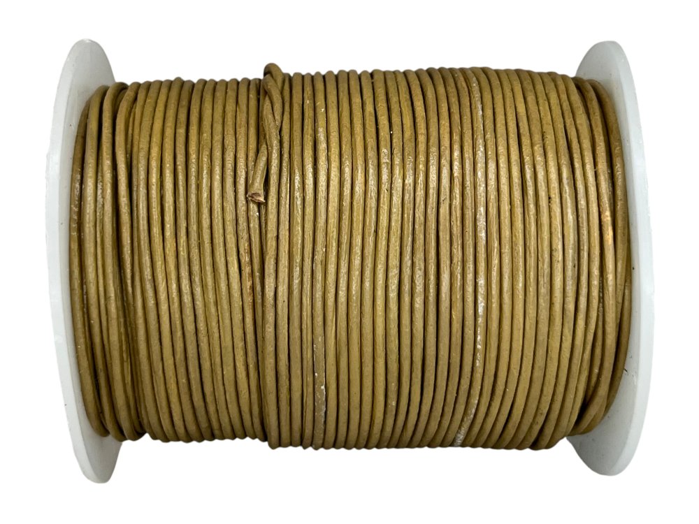 Round Leather Cord - 1mm - Khaki
