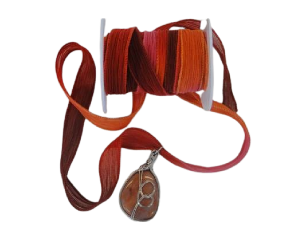 Hand dyed silk ribbons - Parrot tulips