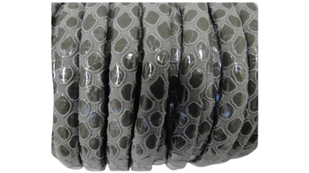 faux nappa leather 6mm Snake Style-Grey