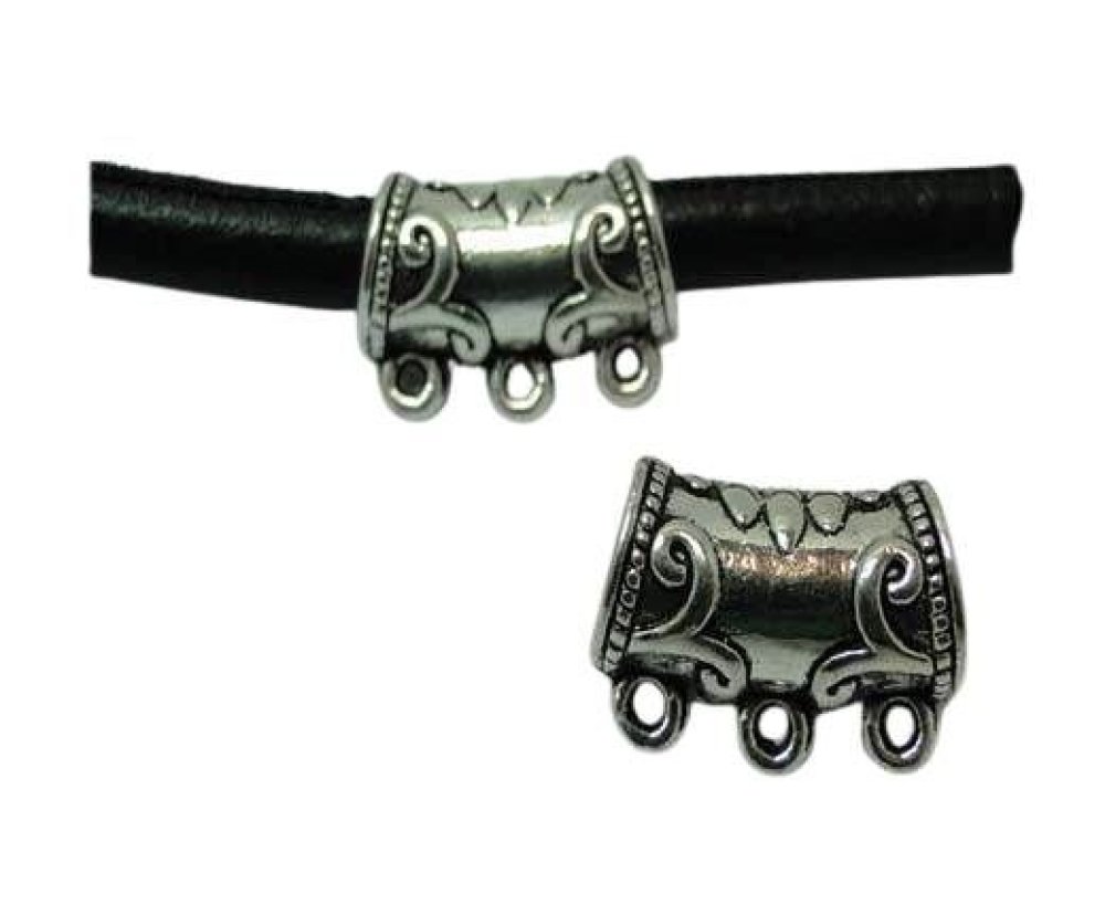 Zamak part of leather cords: MGL-355 6mm (Antique Silver)