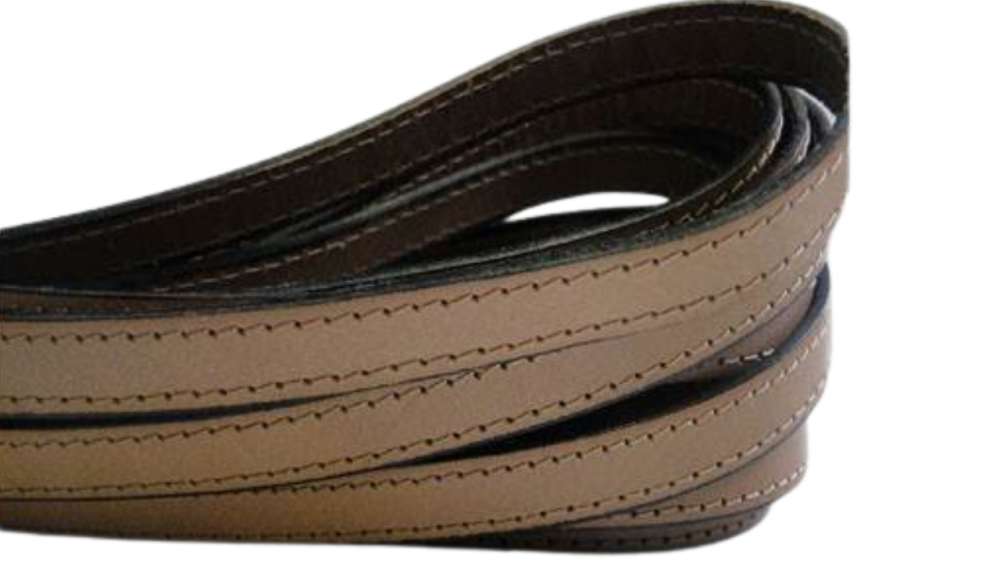 Italian Flat Leather-Double Stitched-10mm-MEDIUM BROWN