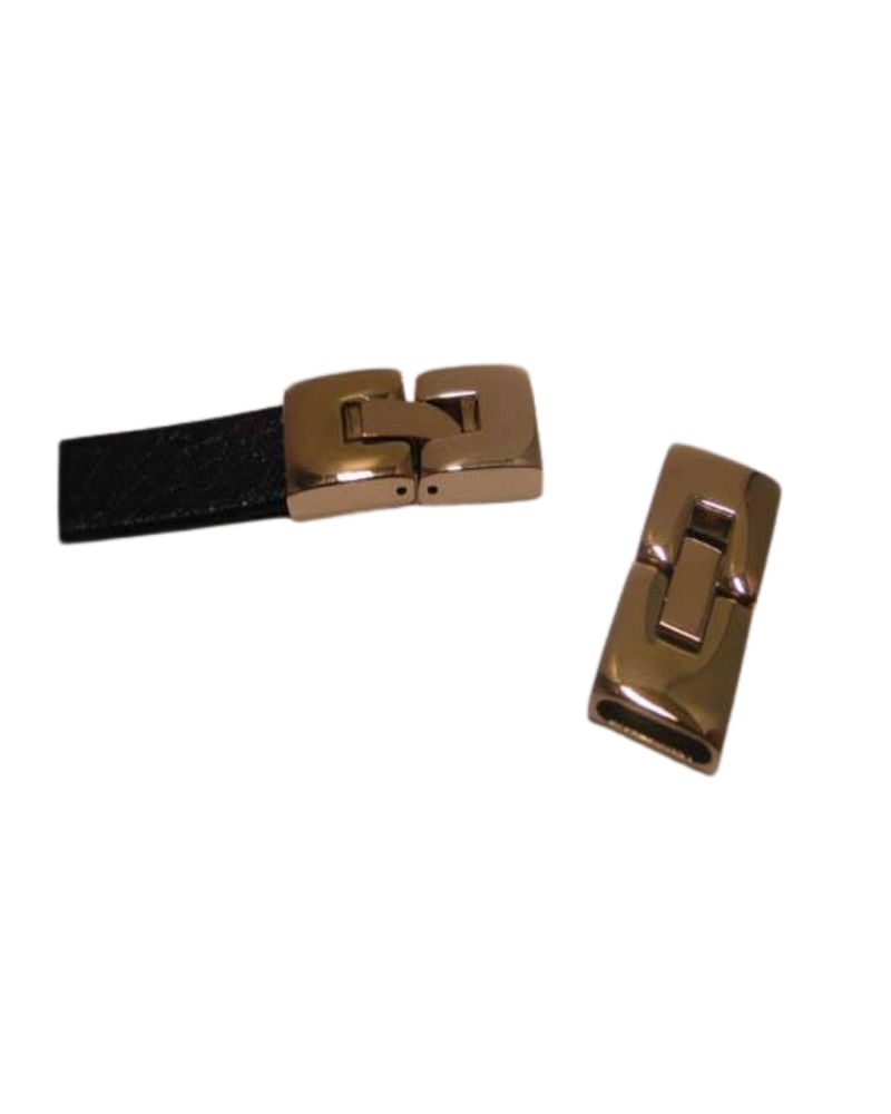 Stainless Steel Snap Lock Clasp-10x2,5mm-Rose Gold-MGST14