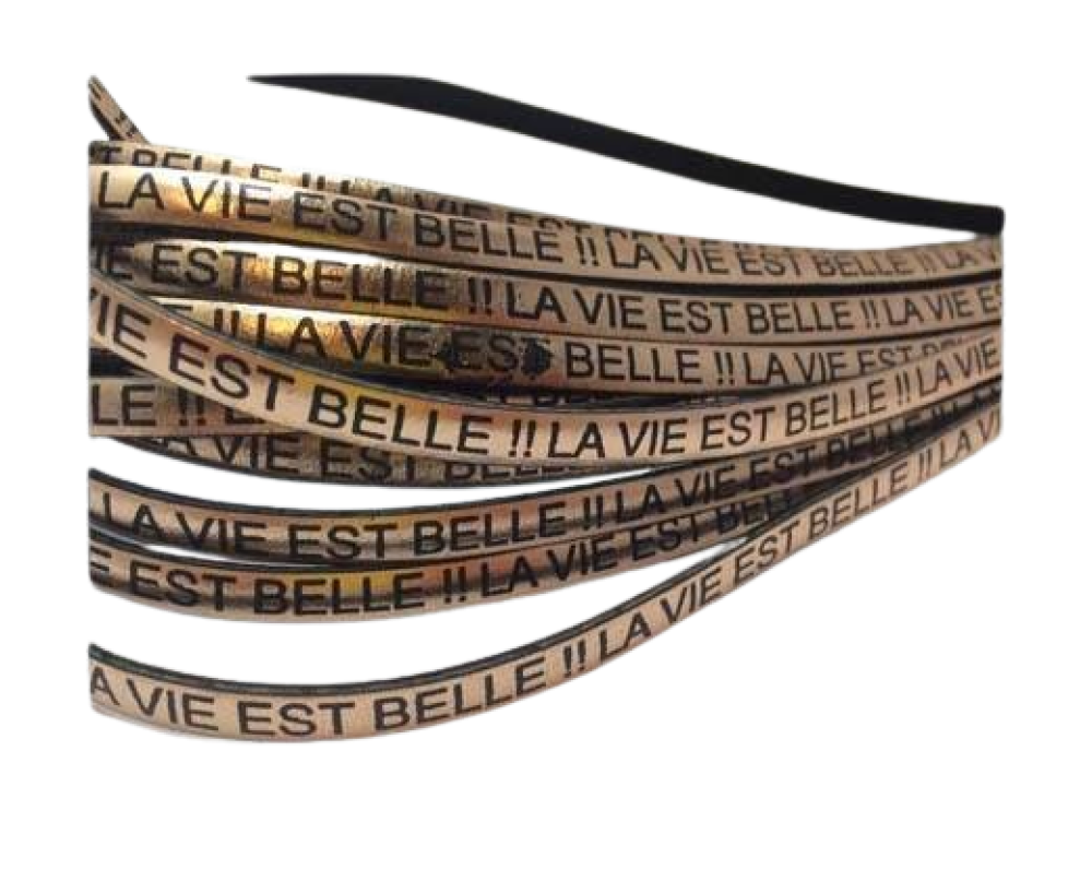 Named-Real Flat Leather-LA VIE EST BELLE-Metallic Rose Gold