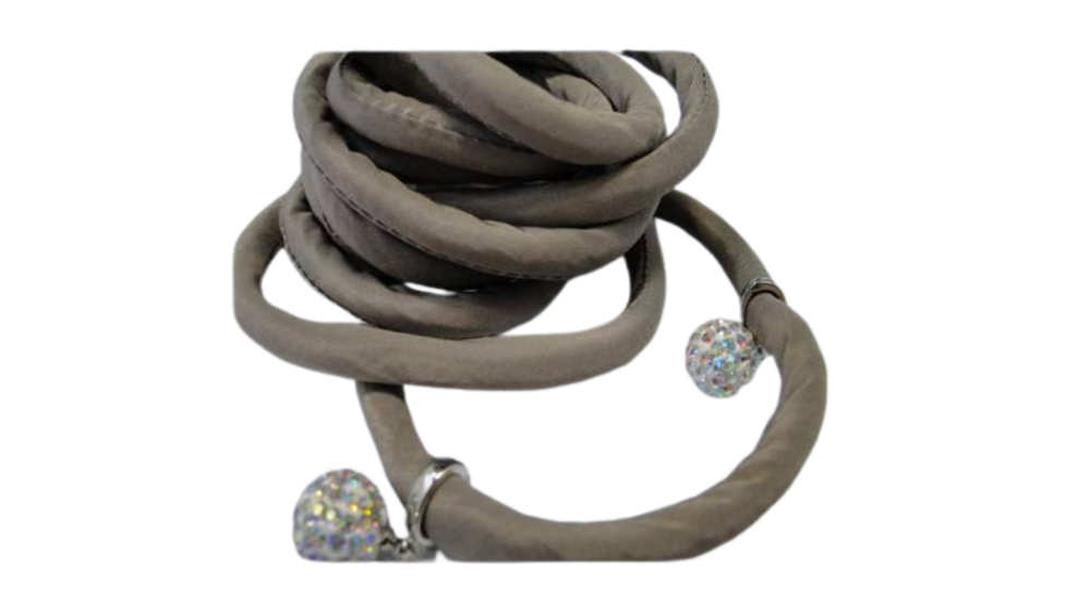 Real silk cords with inserts - 8 mm - Taupe