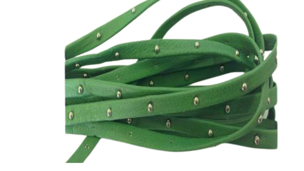 Real Nappa Leather with studs - 5mm - Mint