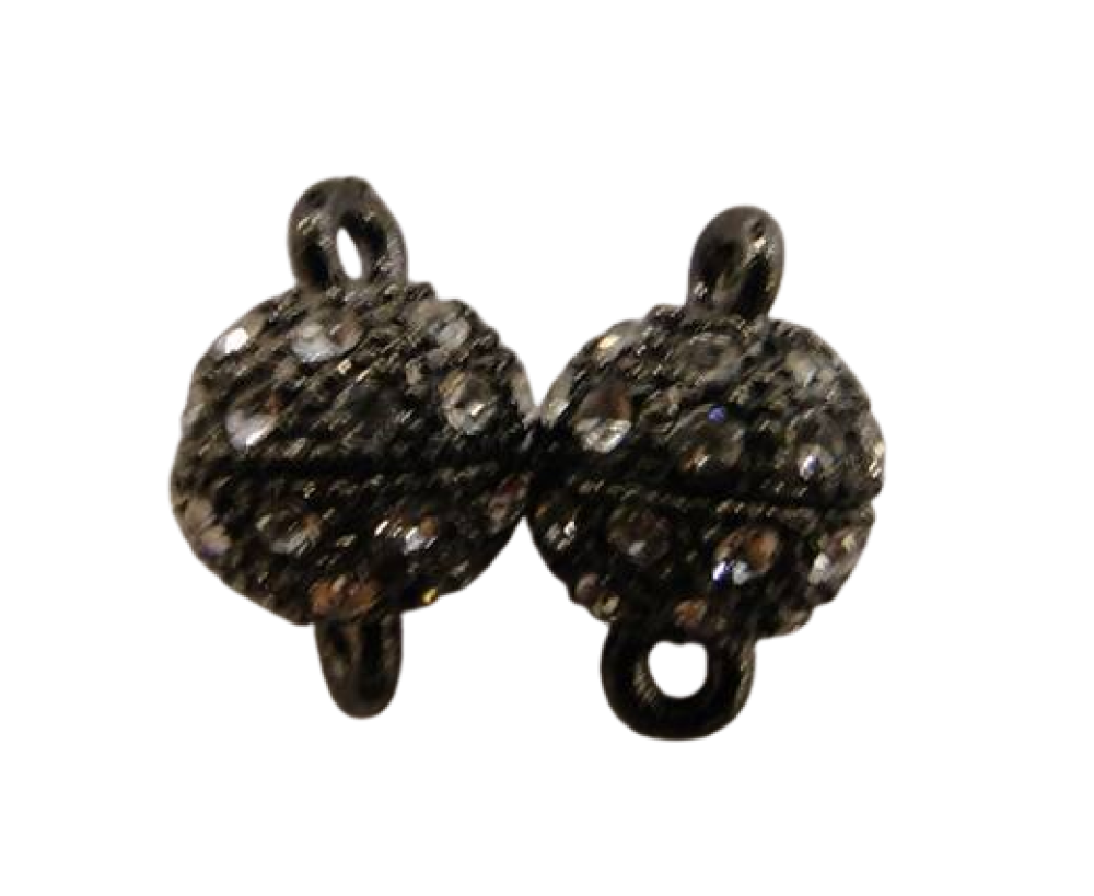 brass Magnetic clasp 8mm -MG2-Black