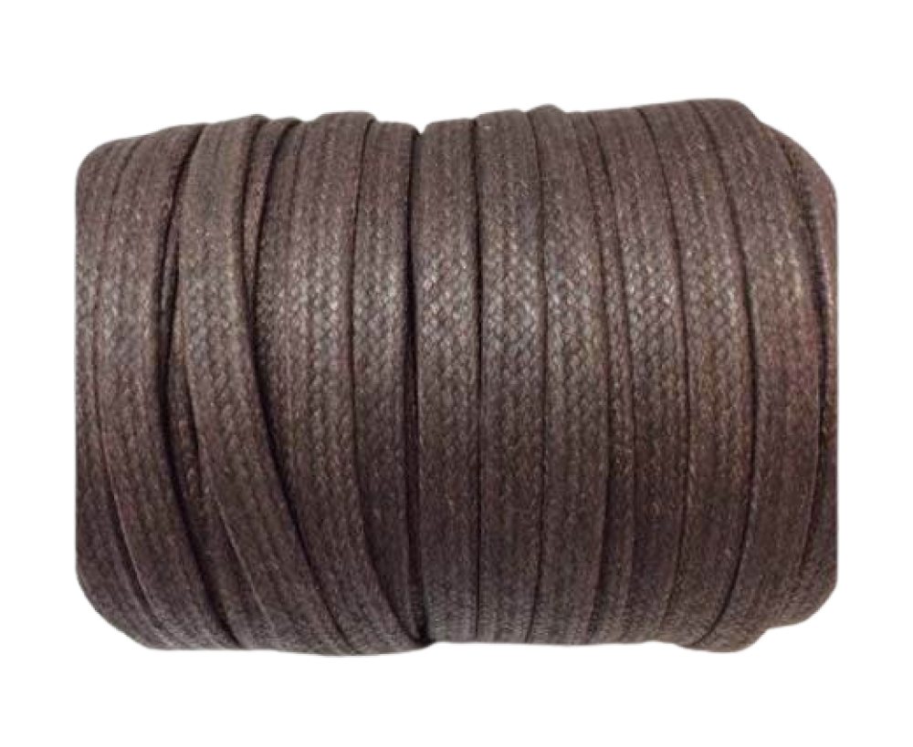 Flat Wax Cotton Cords - 3mm - Coffee Brown