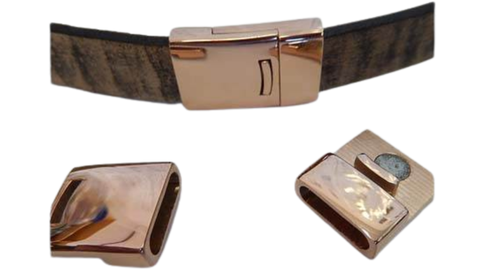 Stainless Steel Magnetic clasp MGST-109-10*3.5mm-Rose gold matt