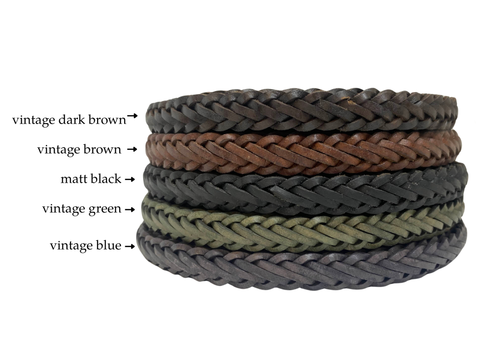 HVAR style hand braided leather cords - black