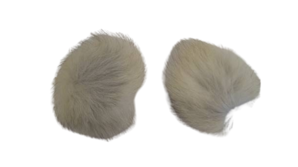 Fox Fur Pom Pom-Natural-10cms